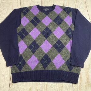 Tommy Hilfiger Golf Lambs Wool Argyle Crewneck Sweater Large